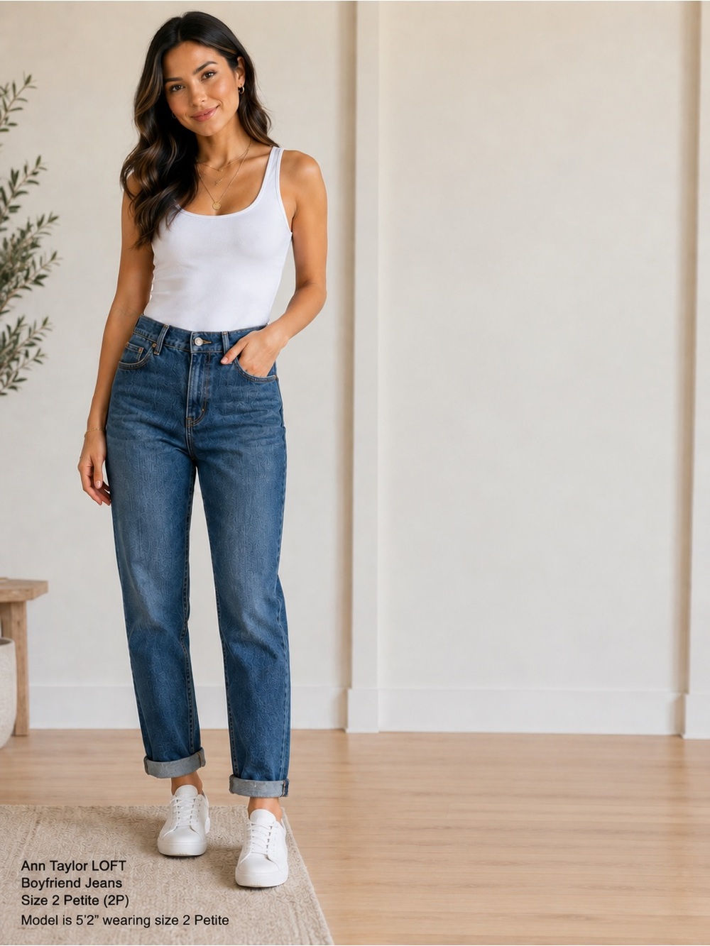 LOFT Boyfriend Jeans in Medium Blue Wash